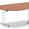 Nova Walnut Semi Circular Folding Table - 1600mm Wide