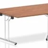 Nova Walnut Trapezium Folding Table - 1600mm Wide