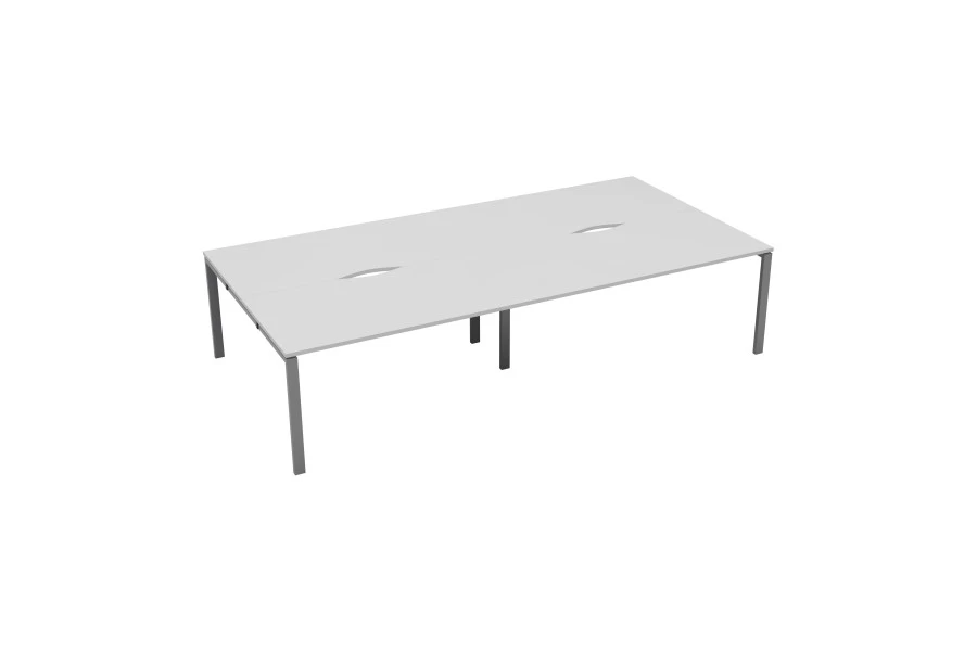 Kestral White 4 Person Double Bench Desk 2 Kestral White 4 Person Double Bench Desk - Image 2