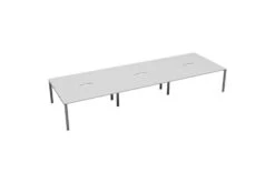 Kestral White 6 Person Double Bench Desk -Pro Office Shop cb1680cosvwh6p front 45