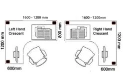 Kestral Corner Panel Desk And Pedestal -Pro Office Shop crescent desk 1600 1200mm