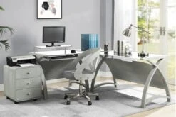 Curve Computer Desk -Pro Office Shop helsinki computer desk1300mm grey 3