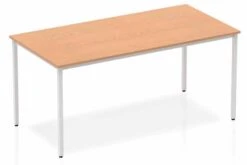 Price Point Beech Straight Table Box Frame Leg Silver -Pro Office Shop impulse straight table 1600 oak box frame leg silver