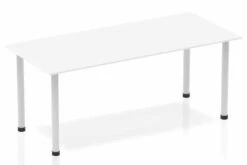 Polar White Straight Table Post Leg -Pro Office Shop impulse straight table 1800 white post leg silver