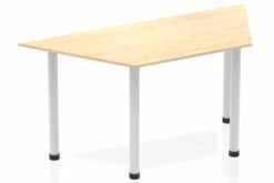 Solar Maple Trapezium Table 1600 Post Leg Silver