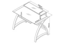 Curve Computer Desk -Pro Office Shop line draw pc201 2