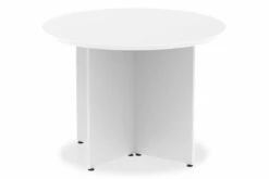 Polar White 1200mm Round Meeting Table Panel Leg
