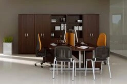 Nova Walnut 1200mm Round Meeting Table -Pro Office Shop roomshot 13 walnut