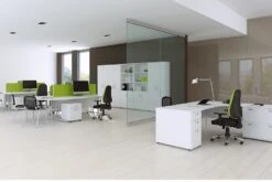 Polar White Rectangular Cantilever Desk 5 Polar White Rectangular Cantilever Desk -Pro Office Shop roomshot 20 white