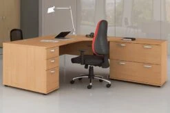 Price Point Beech Cantilever Corner Desk -Pro Office Shop roomshot 3 beech 1
